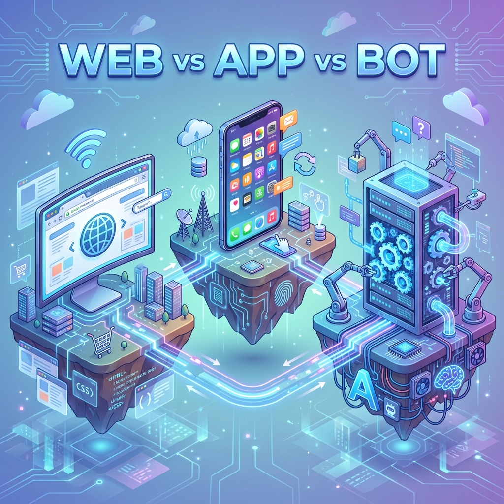어디서 돌아가는지가 중요해요: 웹(브라우저) vs 앱(폰) vs 봇(서버)
